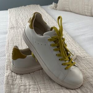 Tory Burch White Sneakers with Yellow/Green Accents